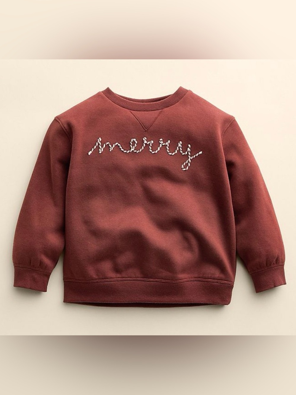 Baby & Toddler Little Co. by Lauren Conrad Crew Pullover in Red Merry Emb, Sz 9M